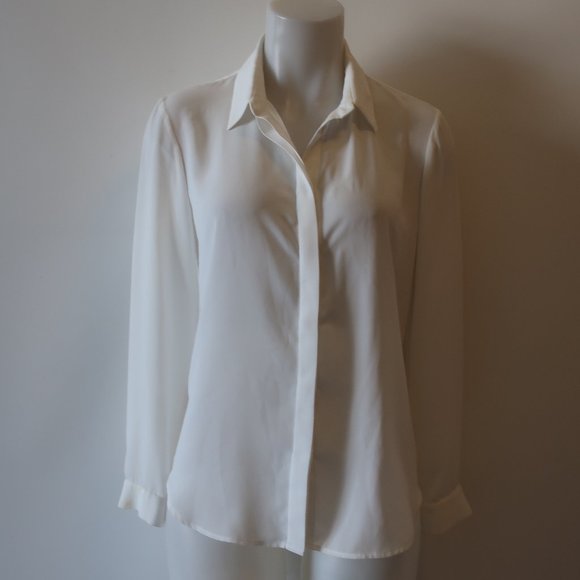 ART DU BASIC CREAM BLOUSE TOP S * - Picture 1 of 12